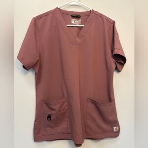 Carhartt Women's V-Neck Scrub Top in Dusty Rose